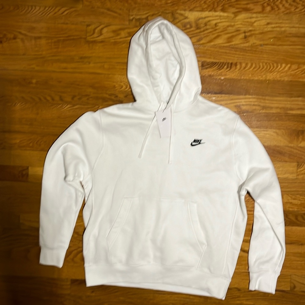 New Nike Whitee Hoodie with Black Nike Logo